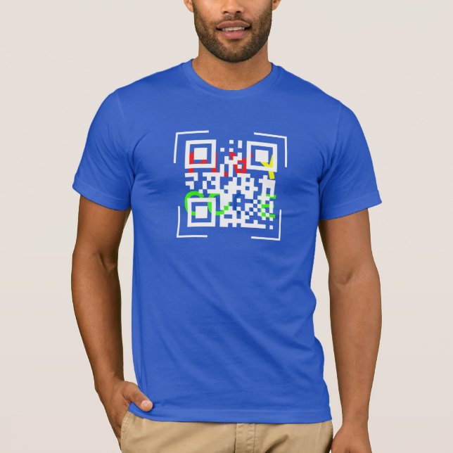 QR Code Jersey Kortärmad T-Shirt (Framsida)