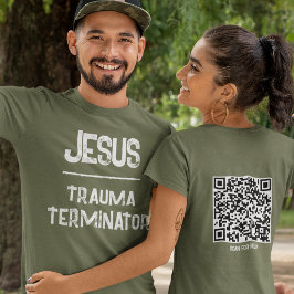 QR Code Jesus - Trauma Terminator Skrifter T Shirt