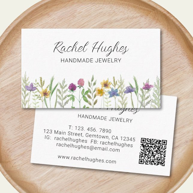 QR Code Jeweler Floral Visitkort (Skapare uppladdad)