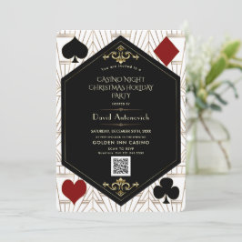 QR Code Kasino Natt Poker Jul Firande Inbjudningar