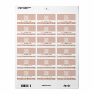 QR CODE-kontor, beige & brun boho-punkter Adressetikett