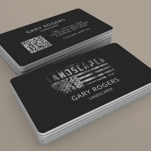 QR Code Landscaper American Flagga Visitkort