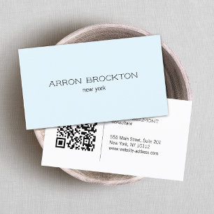 QR Code Light Blue Modern Professionell Visitkort