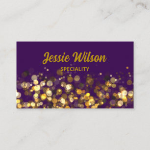 QR Code Light glitter golden professionell violett Visitkort