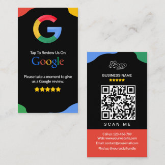 QR Code Link Black Google Review Tilläggskort