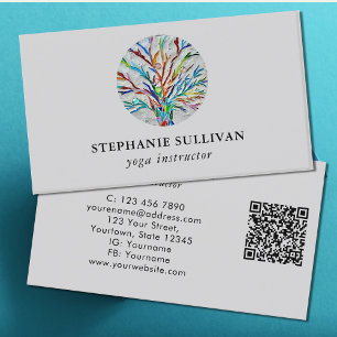 QR Code Livets träd Yoga Instructor Visitkort