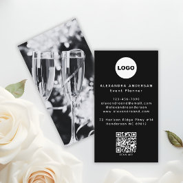 QR Code Logo Black Modern Minimalist Professional Visitkort