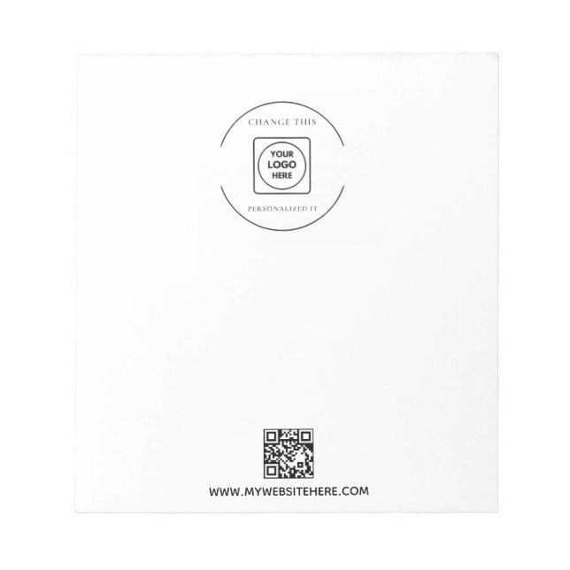 QR Code Logo Business Branding Promo Notepad Anteckningsblock (Framsida)