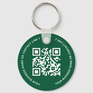 QR Code Logo Business Green Nyckelring