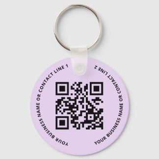 QR Code Logo Business Purple Nyckelring