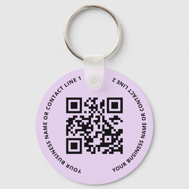 QR Code Logo Business Purple Nyckelring (Framsida)