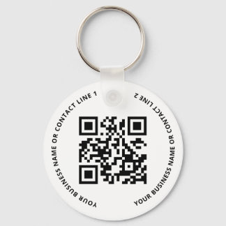 QR Code Logo Business White Nyckelring
