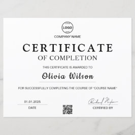 Qr Code Logo Professionell Certifikatutmärkelse 