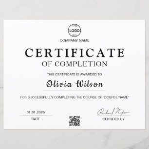 Qr Code Logo Professionell Certifikatutmärkelse