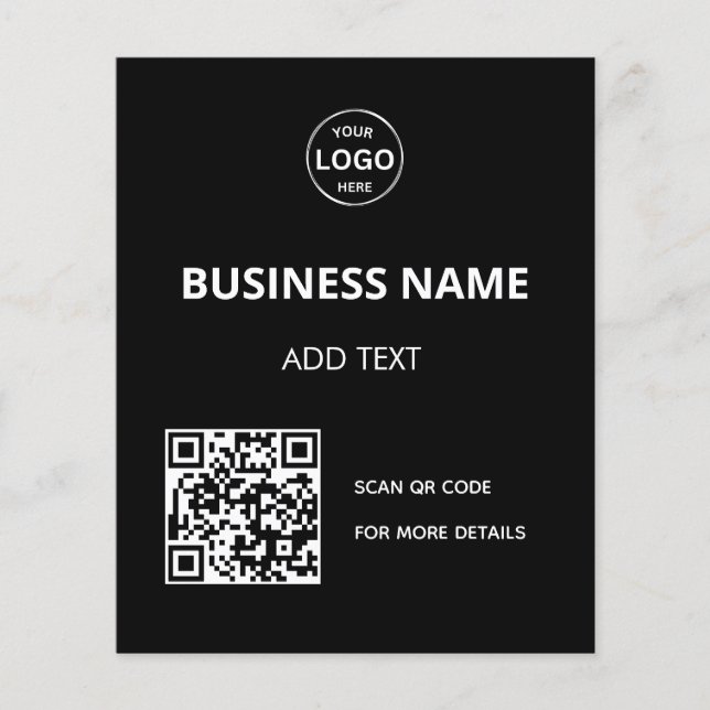 QR Code Logotyp Black Modern Flygblad (Framsidan)