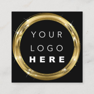 QR Code Logotyp Black White Guld Beautique Shop Gl Fyrkantigt Visitkort