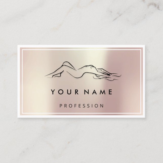 QR CODE Logotyp Body Sculpting Massage Care Ro Visitkort (Framsida)