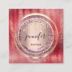 QR Code Logotyp Handla  drivkretsar i Ro Guld Fyrkantigt Visitkort