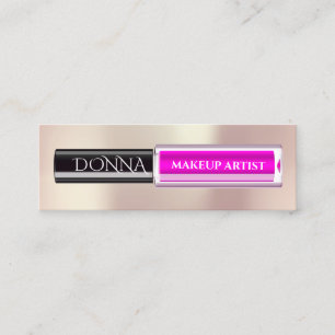 QR Code Logotyp Makeup Lipstick Gloss Rosa Mini Visitkort