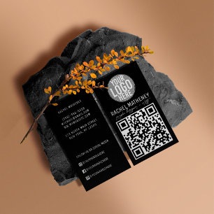 QR Code Logotyp Modern Simple Black Professionell Visitkort