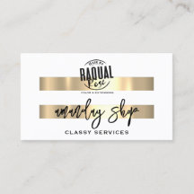 QR Code Logotyp Online Shop Guld White Modern