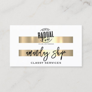 QR Code Logotyp Online Shop Guld White Modern Visitkort