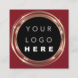 QR Code Logotyp Online Shop Ram Guld Burgundy Fyrkantigt Visitkort