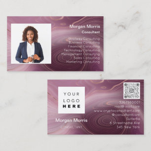 QR Code Logotyp Photo Professionell Company Marble Visitkort