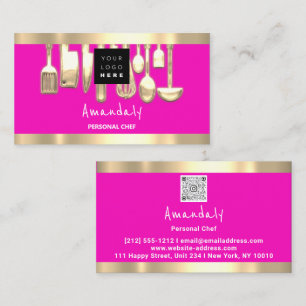 QR CODE Logotyp Rosa Personal Chef Cooking Visitkort