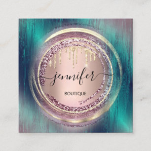 QR Code Logotyp Shop Grönt Ro Guld Drives Circles Fyrkantigt Visitkort