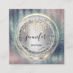 QR Code Logotyp Shop Ro Silver Guld Drivrutiner Ci Fyrkantigt Visitkort