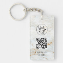 QR Code Logotyp White Guld Marble Business