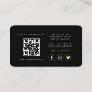 QR Code Luxury Guld Black Professionell Visitkort