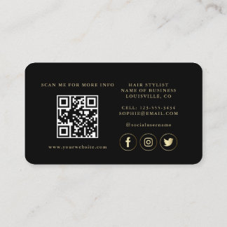 QR Code Luxury Guld Black Professionell Visitkort