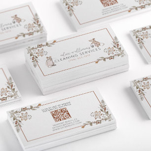 QR Code Maid Houseförvaring Professionell Mice Blo Visitkort