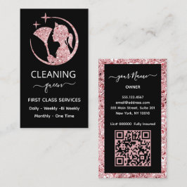 QR code Maid Rose Pink Cleaning Service Visitkort