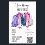 QR Code Modern Beauty Swatch Makeup Artist<br><div class="desc">Modern Makeup Artist Beauty Swatch Business Collection - En ren och enkel skönhetsinsamling för anpassningsbar med färg-pekpinnar från ljusa öga-skuggor. Skuggfärgrutor för lila, rosa och blått öga gör den här samlingens perfekt till den skönhetliga professionell som vill framträda på bästa sätt. Den här flygaren har en fyrkantig kod för att...</div>