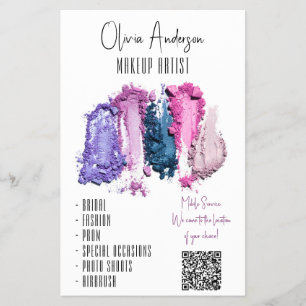 QR Code Modern Beauty Swatch Makeup Artist Flygblad