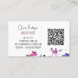 QR Code Modern Beauty Swatch Makeup Artist Visitkort