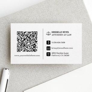 QR Code Modern Black and White-Professionell Visitkort