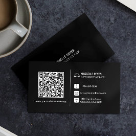QR Code Modern Black Logotyp Professionell Visitkort