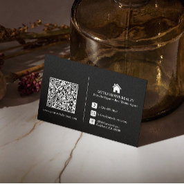 QR Code Modern Black Logotyp Professionell Visitkort