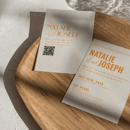 QR Code Modern Classy Bright Colorful Bröllop Inbjudningar