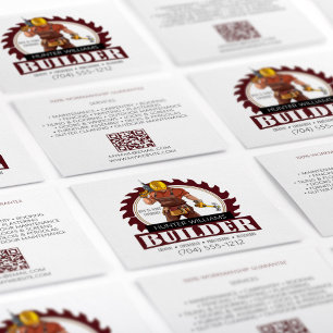 QR Code Modern Construction Builder-Professionell Fyrkantigt Visitkort