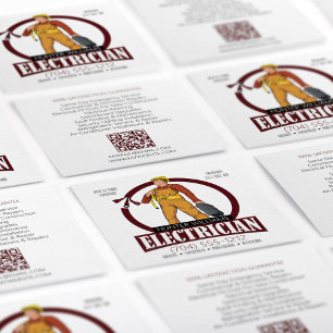 QR Code Modern Electrician Lighting ConTRAP Fyrkantigt Visitkort