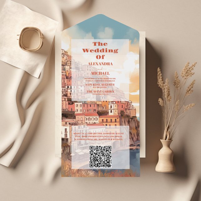 QR Code Modern Elegant Italien Destinationsbröllop (Skapare uppladdad)