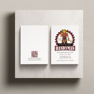 QR Code Modern Handyman Maintenance Rustic Verktyg Visitkort