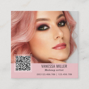 QR Code modern make-up-artist Square Busine Fyrkantigt Visitkort