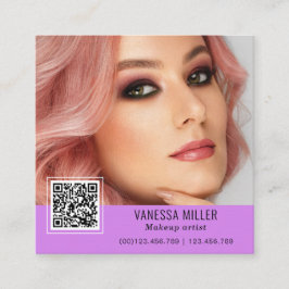 QR Code modern make-up-artist Square Busine Fyrkantigt Visitkort