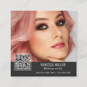 QR Code modern make-up-artist Square Busine Fyrkantigt Visitkort